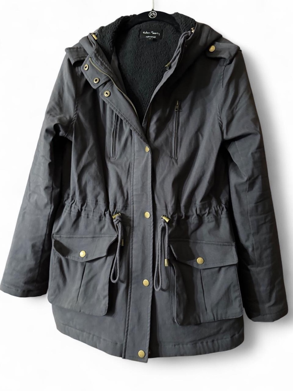 Society Women's Black Hooded Utility Parka